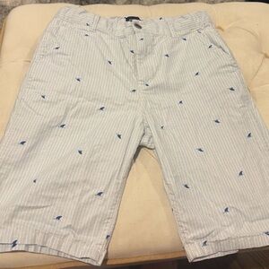 Place White and Blue Flat Front Shorts
